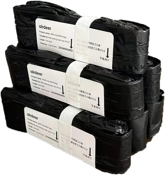 Anillo de Bolsa de Repuesto Airdeer, Bolsas para bote de basura, Bolsa de basura continua de 10 m, Diseñado para el bote de basura inteligente autosellante Airdeer (A1/L2, Paquete de 6)
