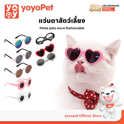 yoyopet : แว่นตาสัตว์เลี้ยง แว่นตาแฟชั่น แว่นกันแดด หลากสี ดีไซน์เก๋ อุปกรณ์แต่งตัวสัตว์เลี้ยง