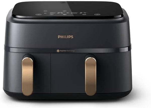 Oferta de Aniversario de Cantidad Limitada：Philips 3000 Series NA352/00 - Freidora de Aire de Doble Cesta, 9L, 8 en 1