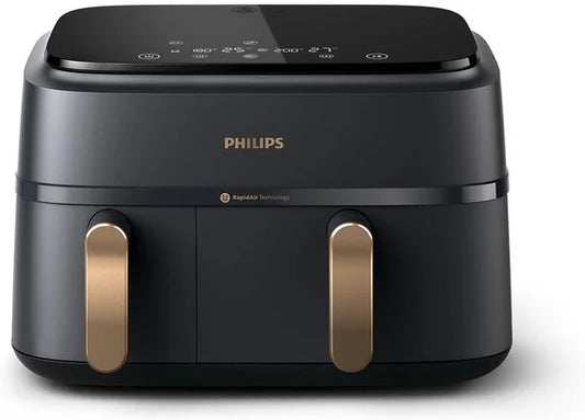 Oferta de Aniversario de Cantidad Limitada：Philips 3000 Series NA352/00 - Freidora de Aire de Doble Cesta, 9L, 8 en 1