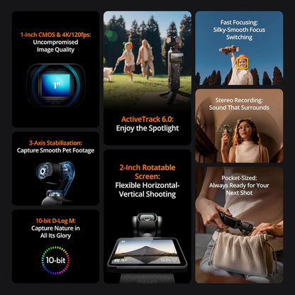 Oferta de Aniversario de Cantidad Limitada: DJI Osmo Pocket 3, Cámaras de Vlogging con CMOS de 1'' y Cámara de Vlog 4K/120fps, Estabilización de 3 Ejes, Enfoque Rápido, Seguimiento de Rostros/Objetos,