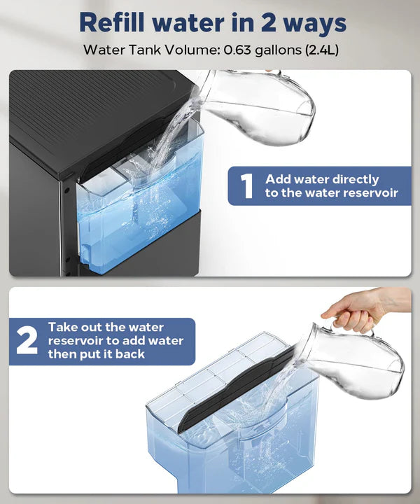 Oferta de Aniversario de Cantidad Limitada：Kndko Nugget Ice Maker, Dispensador Automático de Hielo en Pepitas, 44lbs/24H, Máquina de Hielo con Autolimpieza, Almacenamiento de Hielo de 3.3lbs