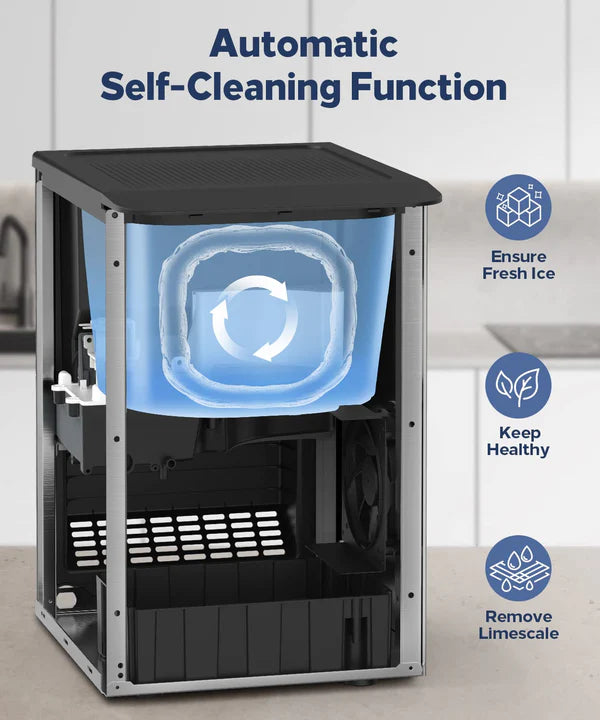 Oferta de Aniversario de Cantidad Limitada：Kndko Nugget Ice Maker, Dispensador Automático de Hielo en Pepitas, 44lbs/24H, Máquina de Hielo con Autolimpieza, Almacenamiento de Hielo de 3.3lbs