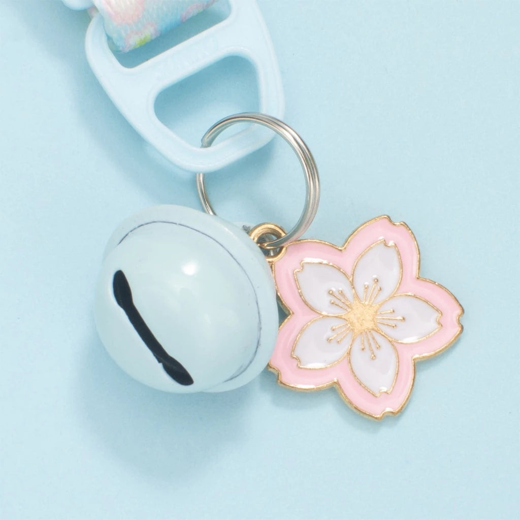 yoyopet : Cat collar ปลอกคอแมว ลายซากุระ สีพาสเทล ปลอกคอนิรภัย สวมใส่สบาย ไม่เจ็บคอ