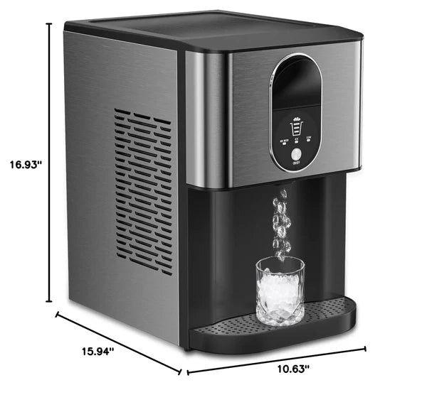 Oferta de Aniversario de Cantidad Limitada：Kndko Nugget Ice Maker, Dispensador Automático de Hielo en Pepitas, 44lbs/24H, Máquina de Hielo con Autolimpieza, Almacenamiento de Hielo de 3.3lbs