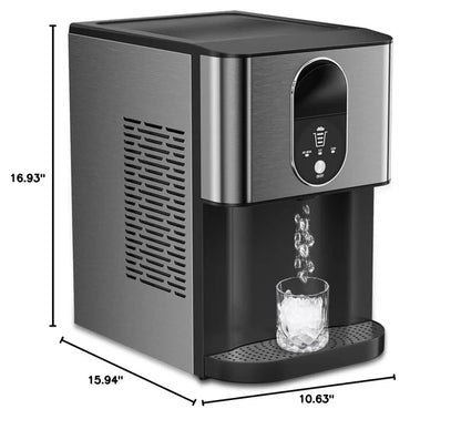 Oferta de Aniversario de Cantidad Limitada：Kndko Nugget Ice Maker, Dispensador Automático de Hielo en Pepitas, 44lbs/24H, Máquina de Hielo con Autolimpieza, Almacenamiento de Hielo de 3.3lbs